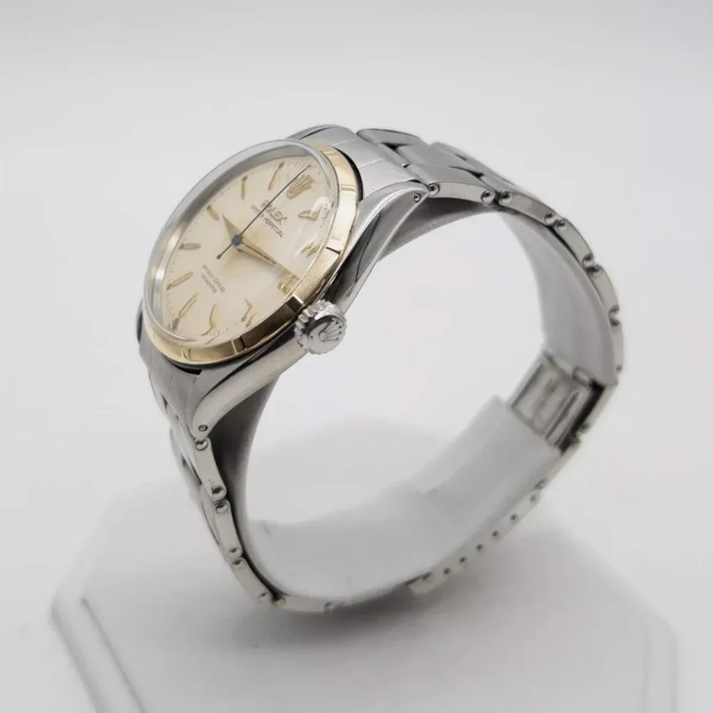 Vintage Rolex 34mm 18k Yellow Gold Stainless Steel Mens Watch